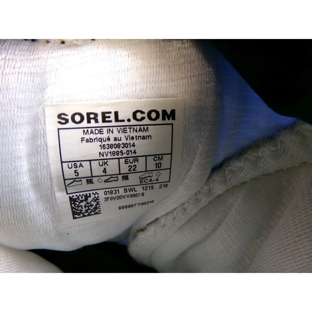 Sorel Flurry Winter Snow Boots Unisex Kids Blue Black Size 5 Waterproof